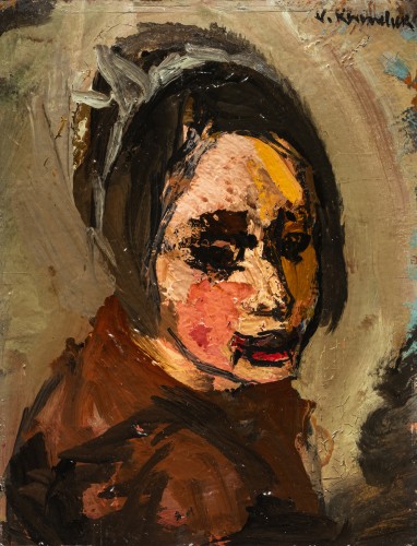 Portrait de jeune femme à la coiffe